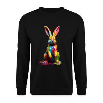Lapin arc-en-ciel - Sweat-shirt Unisexe - noir - Devant - Alina (178cm) & Michal (187cm)