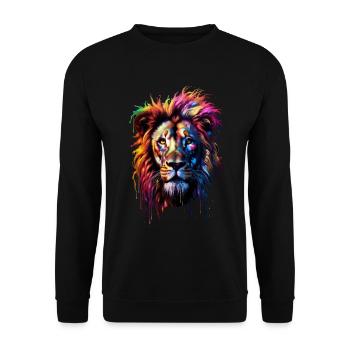 Lion arc-en-ciel - Sweat-shirt Unisexe - noir - Devant - Alina (178cm) & Michal (187cm)
