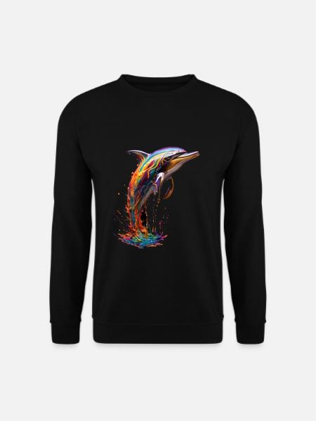 Rainbow Dolphin - Unisex Sweatshirt - black