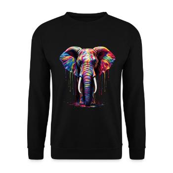 Rainbow Elephant - Unisex Pullover - Schwarz - Vorne - Alina (178cm) & Michal (187cm)