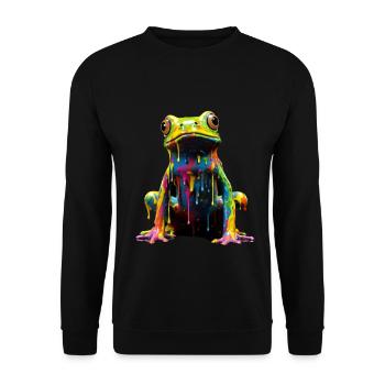 Grenouille arc-en-ciel - Sweat-shirt Unisexe - noir - Devant - Alina (178cm) & Michal (187cm)