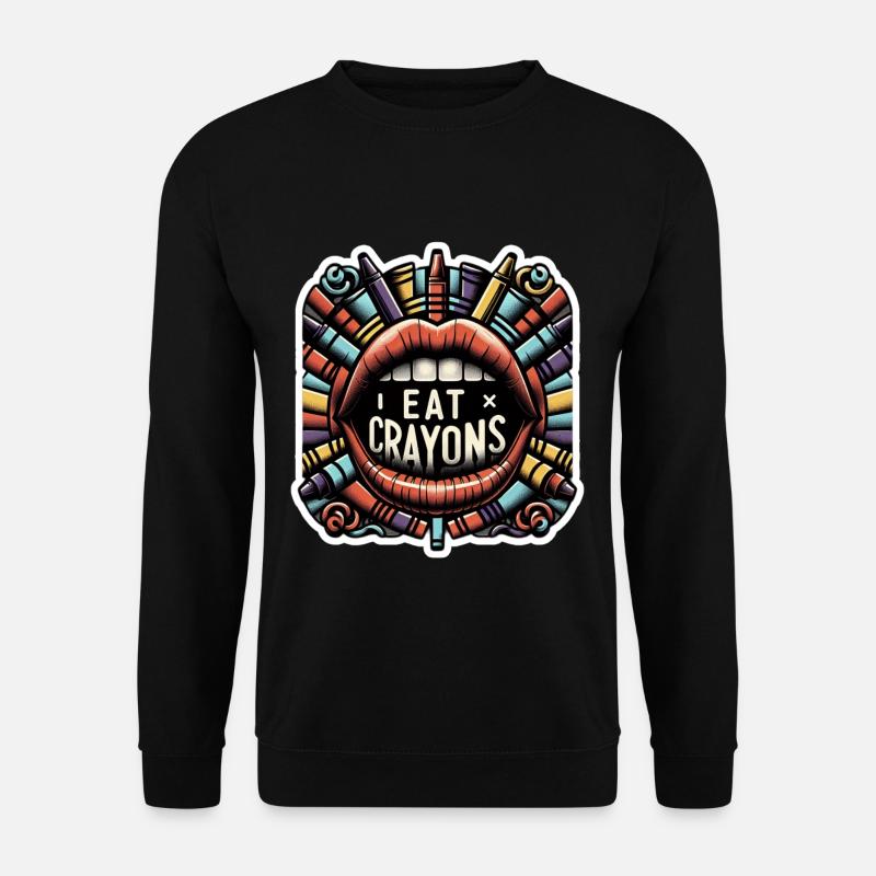 I Eat Crayons 7 - Unisex Sweatshirt - black