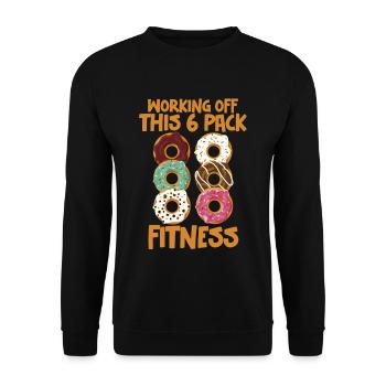 Working Off This 6 Pack Fitness 2 - Unisex Sweatshirt - black - Front - Alina (178cm) & Michal (187cm)