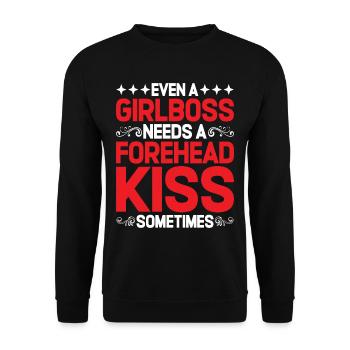 Even A Girlboss Needs A Forehead Kiss Sometimes - Unisex Sweatshirt - black - Front - Alina (178cm) & Michal (187cm)