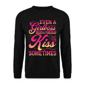 Even A Girlboss Needs A Forehead Kiss Sometimes 2 - Unisex Sweatshirt - black - Front - Alina (178cm) & Michal (187cm)