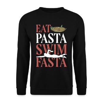 Eat Pasta Swim Fasta 26 - Unisex Pullover - Schwarz - Vorne - Alina (178cm) & Michal (187cm)