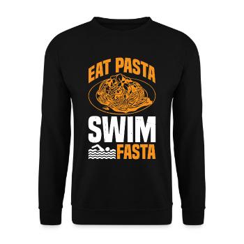 Eat Pasta Swim Fasta 27 - Unisex Pullover - Schwarz - Vorne - Alina (178cm) & Michal (187cm)