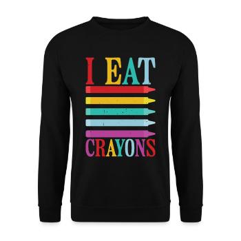 I Eat Crayons 10 - Unisex Sweatshirt - black - Front - Alina (178cm) & Michal (187cm)