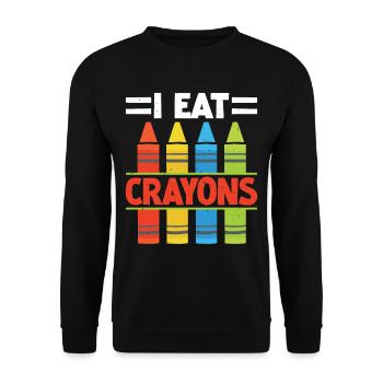 I Eat Crayons 11 - Unisex Sweatshirt - black - Front - Alina (178cm) & Michal (187cm)