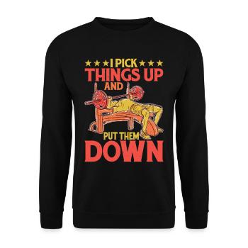 Je ramasse des choses et je les pose 28 - Sweat-shirt Unisexe - noir - Devant - Alina (178cm) & Michal (187cm)