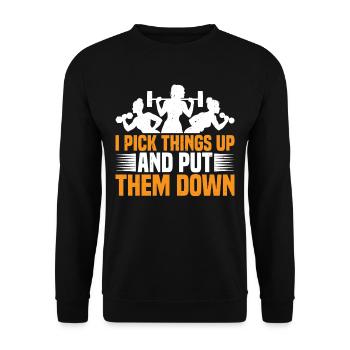 Je ramasse des choses et je les pose 29 - Sweat-shirt Unisexe - noir - Devant - Alina (178cm) & Michal (187cm)