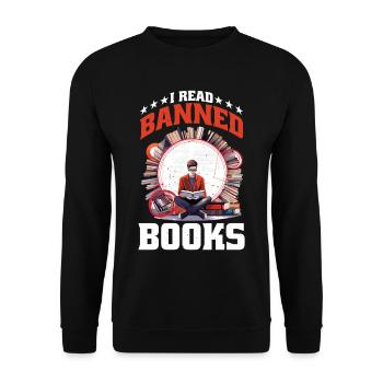 J’ai lu des livres interdits 82 - Sweat-shirt Unisexe - noir - Devant - Alina (178cm) & Michal (187cm)