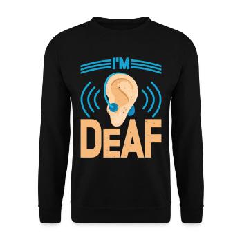 I'm Deaf 35 - Unisex Pullover - Schwarz - Vorne - Alina (178cm) & Michal (187cm)