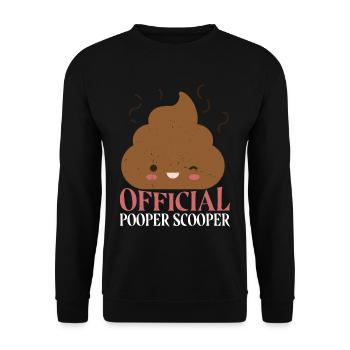 Official Pooper Scooper 61 - Unisex Pullover - Schwarz - Vorne - Alina (178cm) & Michal (187cm)
