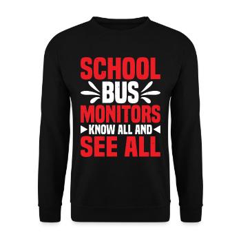 Moniteurs d’autobus scolaires, tout savoir et tout voir 12 - Sweat-shirt Unisexe - noir - Devant - Alina (178cm) & Michal (187cm)