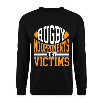 Rugby No Opponents Just Victims 6 - Unisex Pullover - Schwarz - Vorne - Alina (178cm) & Michal (187cm)