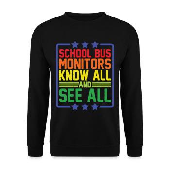 Moniteurs d’autobus scolaires, tout savoir et tout voir 11 - Sweat-shirt Unisexe - noir - Devant - Alina (178cm) & Michal (187cm)