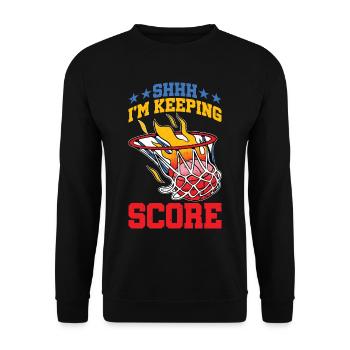 Chut, je garde le score 20 - Sweat-shirt Unisexe - noir - Devant - Alina (178cm) & Michal (187cm)