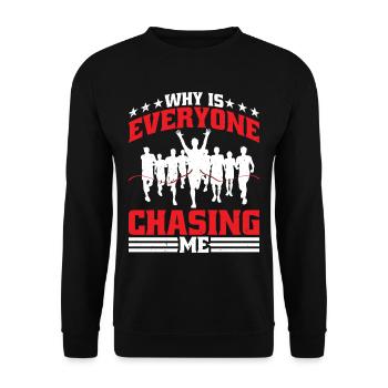 Pourquoi tout le monde me poursuit-il 6 - Sweat-shirt Unisexe - noir - Devant - Alina (178cm) & Michal (187cm)
