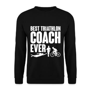 Best Triathlon Coach Ever 2 - Unisex Sweatshirt - black - Front - Alina (178cm) & Michal (187cm)