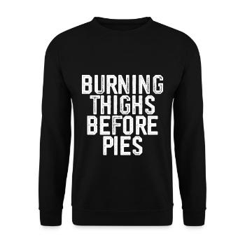 Burning Thighs Before Pies 3 - Unisex Pullover - Schwarz - Vorne - Alina (178cm) & Michal (187cm)
