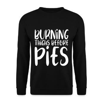 Burning Thighs Before Pies - Unisex Pullover - Schwarz - Vorne - Alina (178cm) & Michal (187cm)