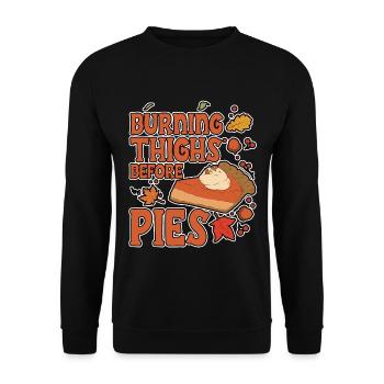 Burning Thighs Before Pies 2 - Unisex Pullover - Schwarz - Vorne - Alina (178cm) & Michal (187cm)