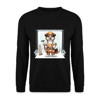 Artisan de chien mignon - Sweat-shirt Unisexe - noir - Devant - Alina (178cm) & Michal (187cm)