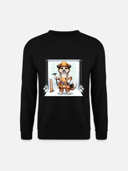Cute Dog Craftsman - Unisex Sweatshirt - black