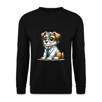 Cute Dog Doctor - Unisex Sweatshirt - black - Front - Alina (178cm) & Michal (187cm)