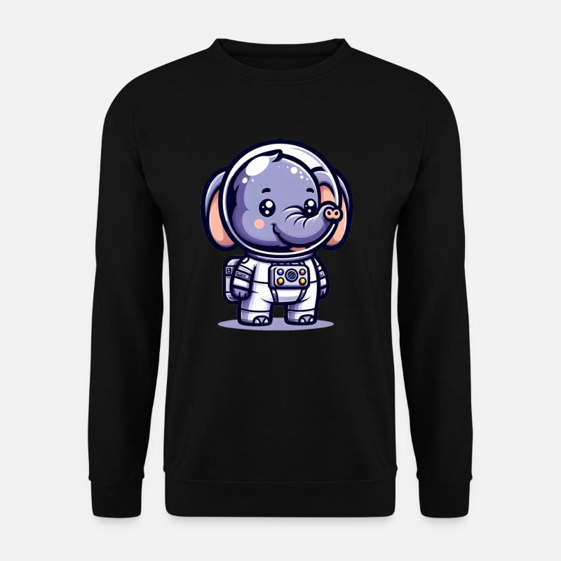 Cute Elephant Astronaut - Unisex Pullover - Schwarz