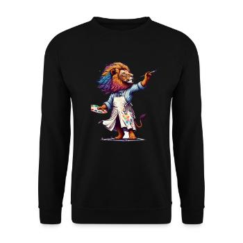Cute Lion Artist - Unisex Sweatshirt - black - Front - Alina (178cm) & Michal (187cm)