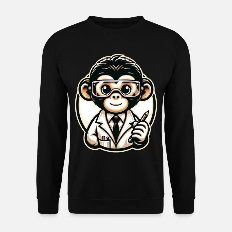Cute Monkey Scientist - Unisex Pullover - Schwarz