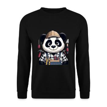 Artisan panda mignon - Sweat-shirt Unisexe - noir - Devant - Alina (178cm) & Michal (187cm)