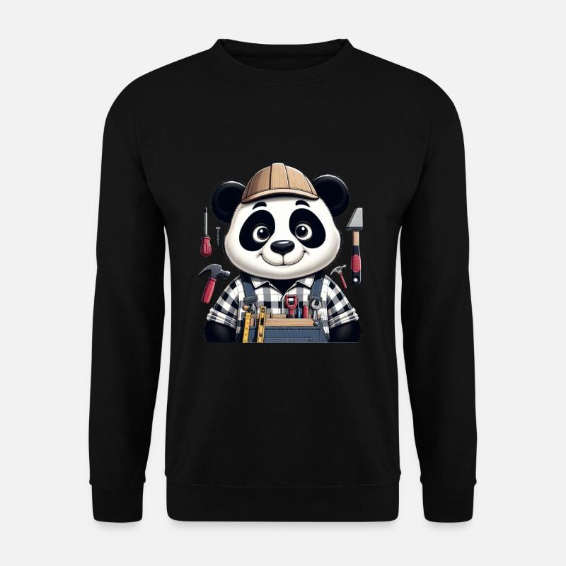 Cute Panda Craftsman - Unisex Sweatshirt - black