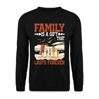 La famille est un cadeau qui dure pour toujours 5 --cadeau-- - Sweat-shirt Unisexe - noir - Devant - Alina (178cm) & Michal (187cm)