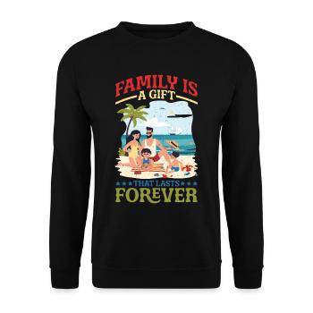 La famille est un cadeau qui dure pour toujours 6 --cadeau-- - Sweat-shirt Unisexe - noir - Devant - Alina (178cm) & Michal (187cm)