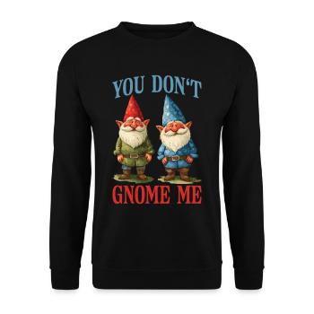 Tu ne me gnomes pas 12 - Sweat-shirt Unisexe - noir - Devant - Alina (178cm) & Michal (187cm)
