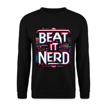 Battez-le Nerd 10 - Sweat-shirt Unisexe - noir - Devant - Alina (178cm) & Michal (187cm)