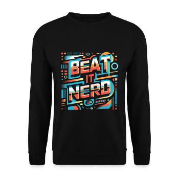 Battez-le Nerd 11 - Sweat-shirt Unisexe - noir - Devant - Alina (178cm) & Michal (187cm)