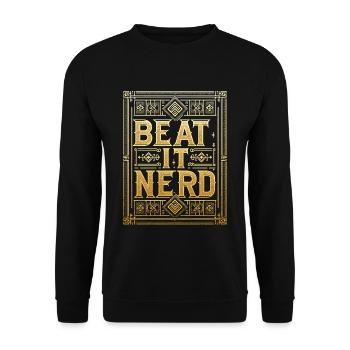 Battez-le Nerd 13 - Sweat-shirt Unisexe - noir - Devant - Alina (178cm) & Michal (187cm)