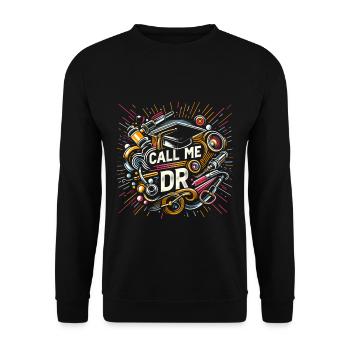 Call Me Dr 33 - Unisex Sweatshirt - black - Front - Alina (178cm) & Michal (187cm)