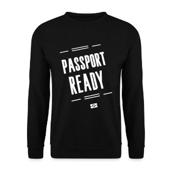 Passport Ready 12 - Unisex Sweatshirt - black - Front - Alina (178cm) & Michal (187cm)