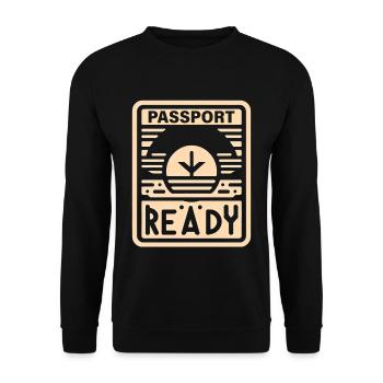Passport Ready 7 - Unisex Sweatshirt - black - Front - Alina (178cm) & Michal (187cm)