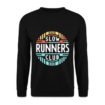 Slow Runners Club 7 - Unisex Pullover - Schwarz - Vorne - Alina (178cm) & Michal (187cm)