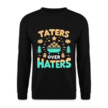 Taters Over Haters 17 - Unisex Pullover - Schwarz - Vorne - Alina (178cm) & Michal (187cm)