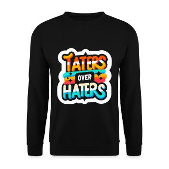 Taters Over Haters 21 - Unisex Pullover - Schwarz - Vorne - Alina (178cm) & Michal (187cm)