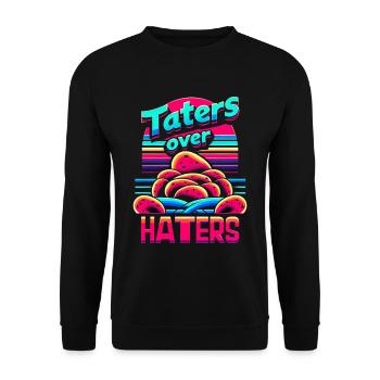 Taters Over Haters 23 - Unisex Pullover - Schwarz - Vorne - Alina (178cm) & Michal (187cm)