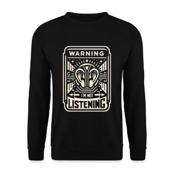 avertissement je n’écoute pas 64 - Sweat-shirt Unisexe - noir - Devant - Alina (178cm) & Michal (187cm)