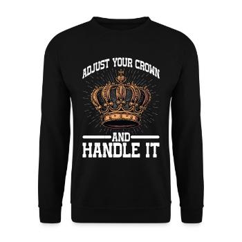 Ajustez votre couronne et manipulez-la 18 - Sweat-shirt Unisexe - noir - Devant - Alina (178cm) & Michal (187cm)